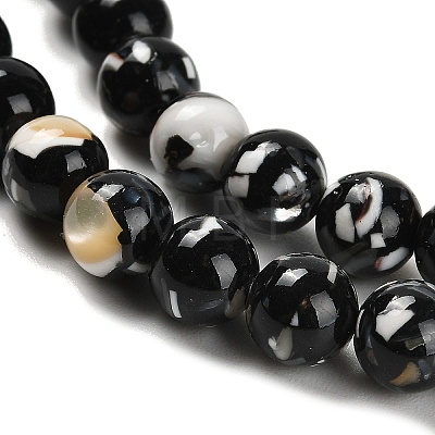 Assembled Synthetic Stone and Trochus Shell Beads Strands G-B128-08B-04-1