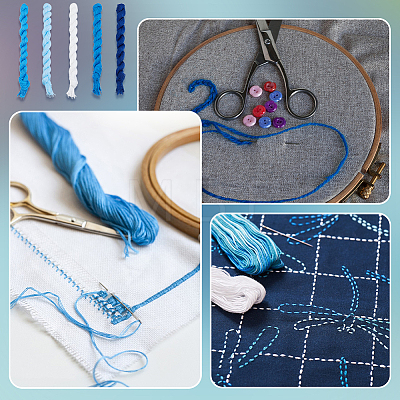 5 Bundles 5 Colors Cotton Embroidery Thread DIY-ME0003-33-1