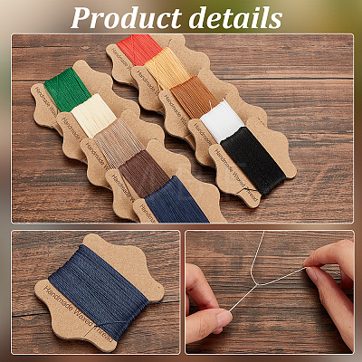   10 Cards 10 Colors Round Waxed Nylon Cord Sets YC-PH0002-42-1