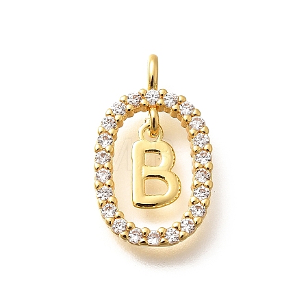 Brass Micro Pave Cubic Zirconia Pendants ZIRC-P123-01G-B01-1