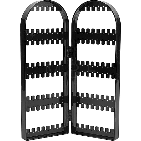 PS Plastic Earring Display Folding Screen Stands with 2 Folding Panels ODIS-WH0043-142B-01-1