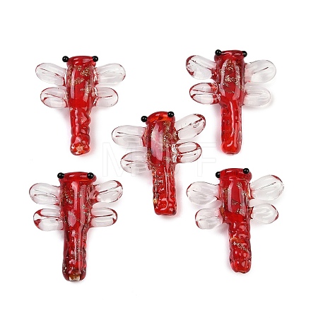 Transparent Lampwork Beads FOIL-I017-01D-1