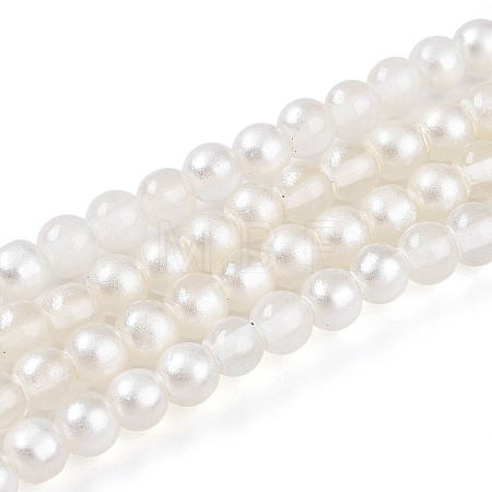 Baking Paint Transparent Glass Beads Strands DGLA-N011-4mm-01-1