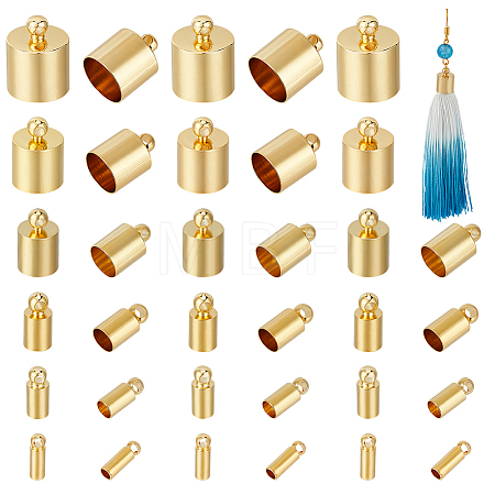 48Pcs 6 Size Brass Cord Ends FIND-BC0005-46-1