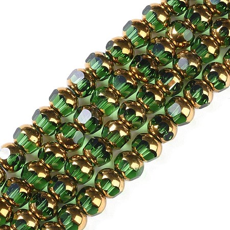 Electroplate Glass Beads Strands EGLA-Q128-04A-FP03-1