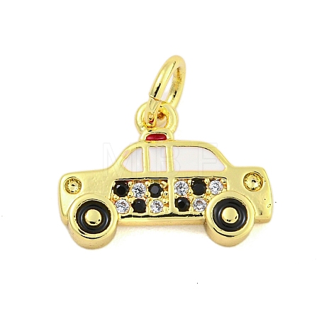 Rack Plating Brass Micro Pave Cubic Zirconia Pendants X-KK-U021-05G-1
