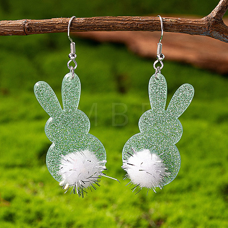 Acrylic & Polyester Dangle Earrings FS-WG4D8FB-02-1