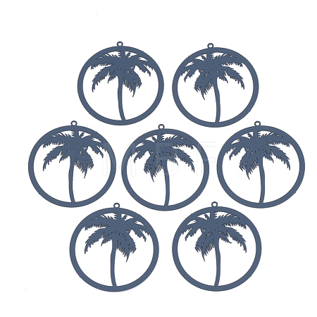 430 Stainless Steel Filigree Pendants STAS-S108-13B-1