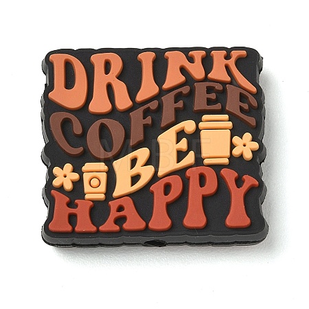 Coffee Theme Silicone Beads SL-CBACE28-01F-1