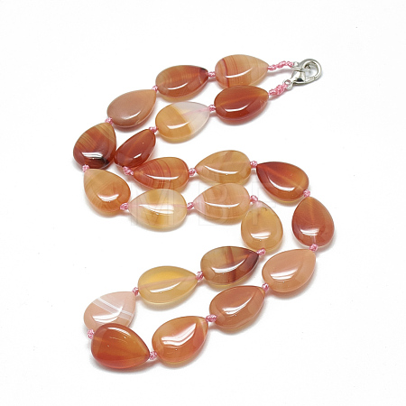 Natural Carnelian Beaded Necklaces NJEW-S396-18-1