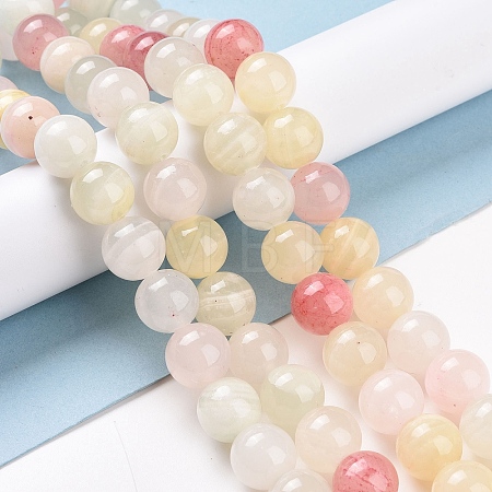 Natural Colorful Green Jade Beads Strands G-G757-01-12mm-1
