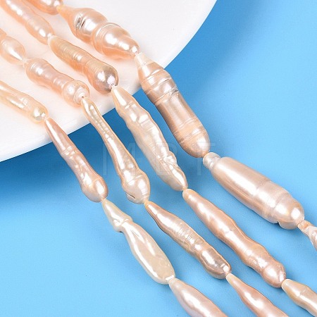 Natural Baroque Stick Pearl Keshi Pearl Beads Strands PEAR-N021-19-01B-1