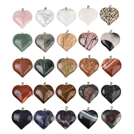 Natural & Synthetic Mixed Stone Pendants GG-K002-04-1