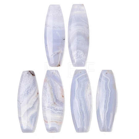 Natural Blue Lace Agate Pendants G-K381-20B-1