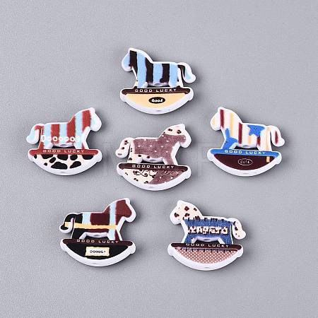Printed Opaque Acrylic Beads OACR-Q198-02-1