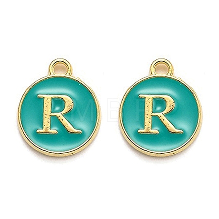 Golden Plated Alloy Enamel Charms LS-ENAM-Q437-15R-1