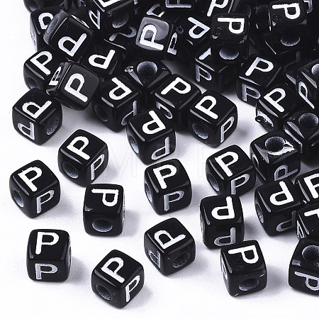 Opaque Acrylic Beads X-SACR-N002-01P-1