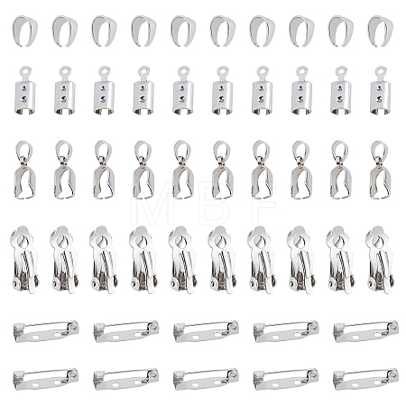 50Pcs 5 Styles 304 Stainless Steel Column Cord Ends STAS-AR0001-14-1