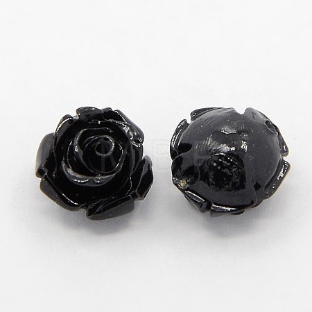 Synthetic Coral 3D Flower Rose Beads CORA-A006-15mm-047-1