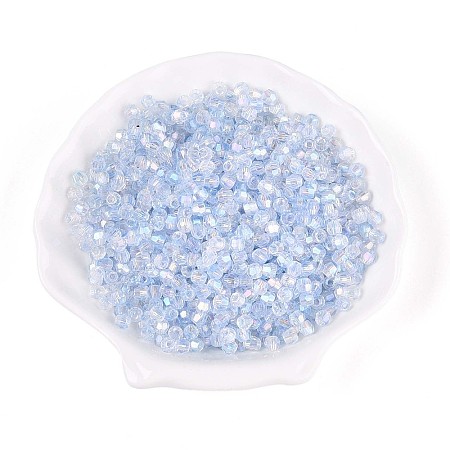 Transparent Spray Painted Glass Beads EGLA-N018-4mm-05-1