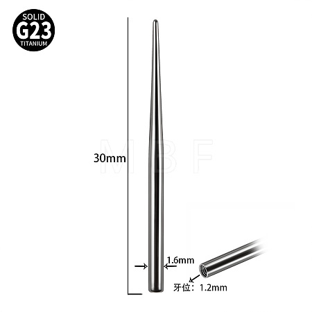 G23 Titanium Piercing Taper Insertion Pins WGC7943-10-1