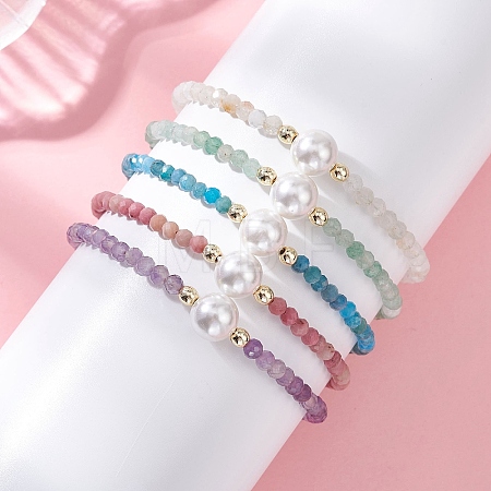 Gemstone Bead Bracelets BJEW-JB12956-1