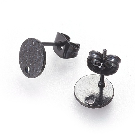 304 Stainless Steel Ear Stud Findings STAS-O119-15B-B-1
