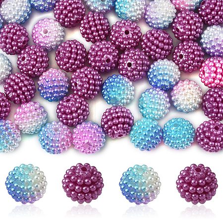100Pcs 2 Styles Imitation Pearl Acrylic Beads OACR-YW0002-58A-1