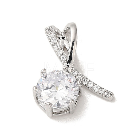 Micro Pave Clear Cubic Zirconia Pendants KK-S351-02P-02-1