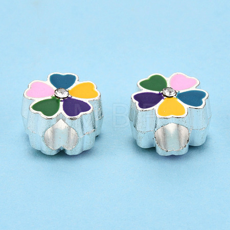 Alloy Enamel European Beads MPDL-T005-005F-RS-1