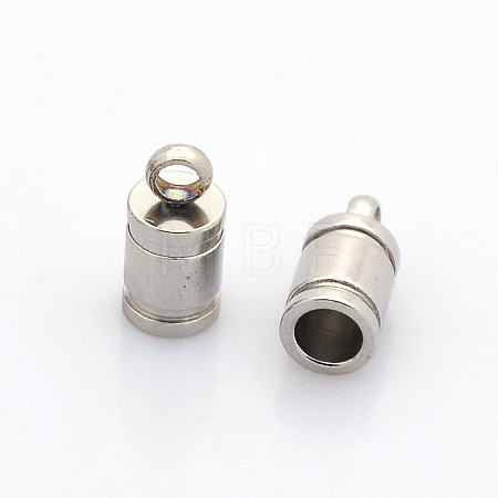 Tarnish Resistant 201 Stainless Steel Cord Ends STAS-N034-07-1