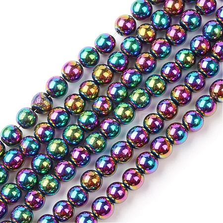 Non-magnetic Synthetic Hematite Beads Strands G-S096-4mm-5-1