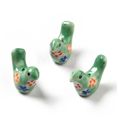 Handmade Printed Porcelain Beads PORC-F005-04A-1