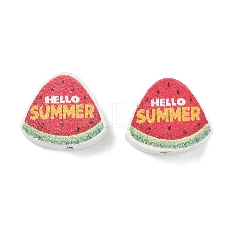 Summer Themed Printed Wood Beads WD-CBAA998-A03-1