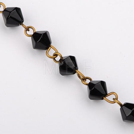 Handmade Bicone Glass Beads Chains for Necklaces Bracelets Making AJEW-JB00041-05-1