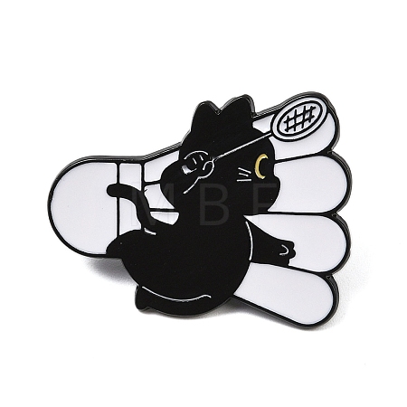 Cat with Badminton Sport Enamel Pins JEWB-I052-05EB-02-1