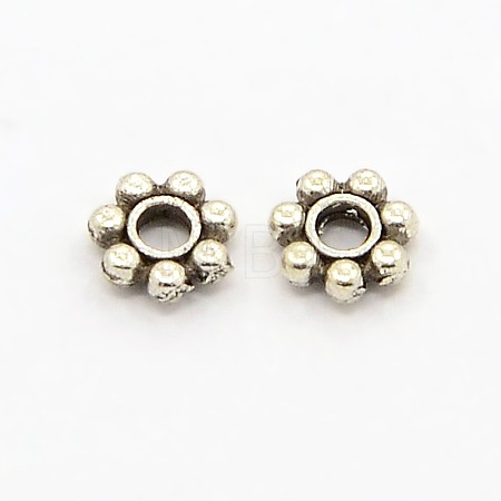 Tibetan Style Alloy Daisy Spacer Beads TIBEB-S039-013AS-RS-1