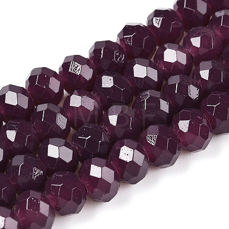 Baking Paint Imitation Jade Glass Bead Strands DGLA-A034-J4MM-A02-1