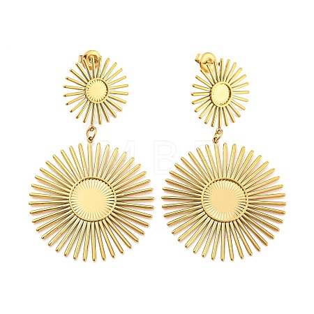 304 Stainless Steel Sun Dangle Stud Earring Finding EJEW-C067-20G-1