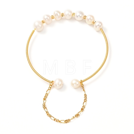 Natural Pearl Bead Bangle for Girl Women BJEW-JB06829-1