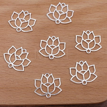 Alloy Hollow Lotus Flower Links Connector Charms X-PW-WG102FB-01-1