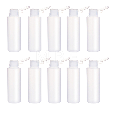100ml PE Plastic Empty Refillable Flip Cap Bottles MRMJ-WH0037-13C-1