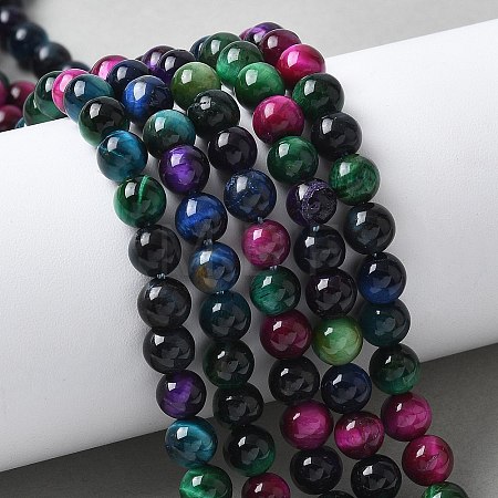 Natural Tiger Eye Beads Strands X-G-B133-A02-6MM-06-1