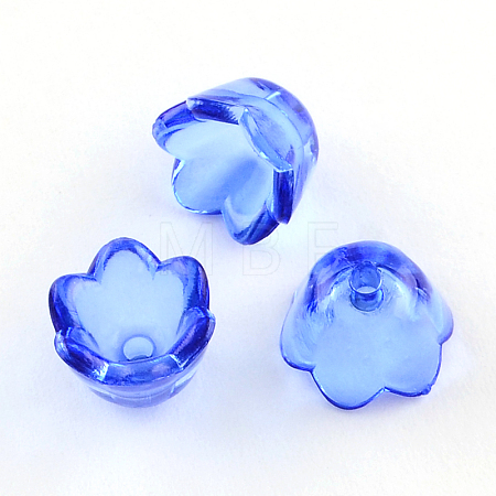 Lt.Blue Dyed Transparent Acrylic Flower Beads X-PL548-8-1