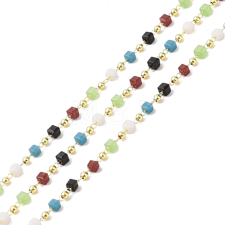 Brass & Glass Link Chain CHC-A009-04G-02-1