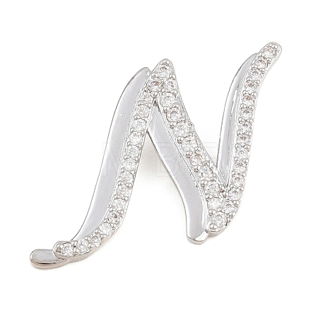 Brass Micro Pave Clear Cubic Zirconia Pendants CU-CBA8481-01P-N-1