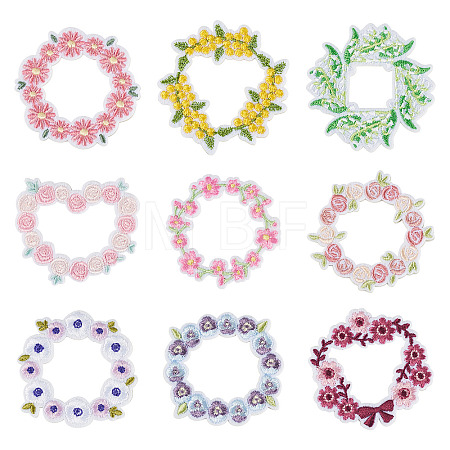 9Pcs Polyester Clothing Patches DIY-TAC0010-42-1