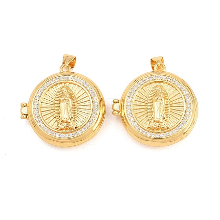Religion Brass Locket Pendants KK-D232-19G-03-1