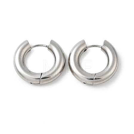 Tarnish Resistant 202 Stainless Steel Huggie Hoop Earrings EJEW-O087-08H-P-1