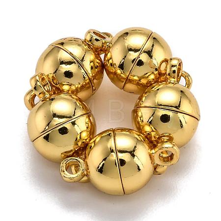 Rack Plating Brass Magnetic Clasps with Loops KK-F801-02B-G-1